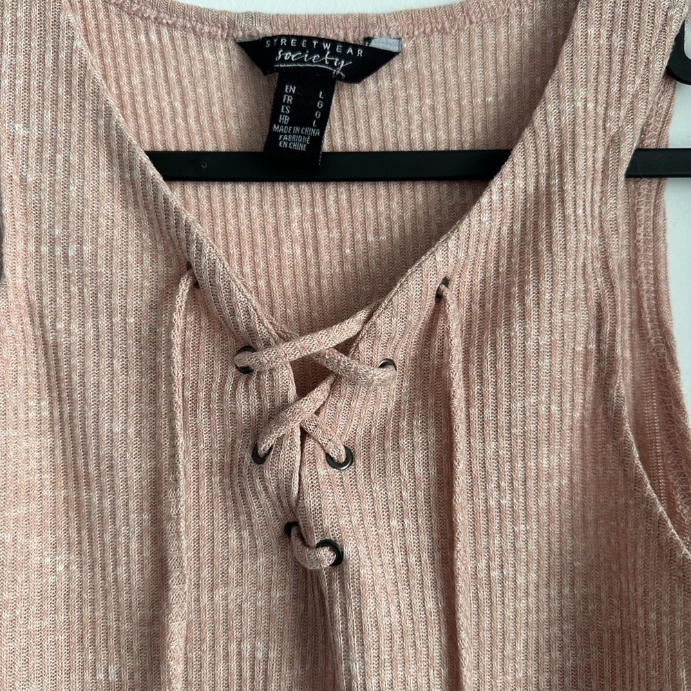 Pink Ribbed Bodysuit - Picture 2 of 3